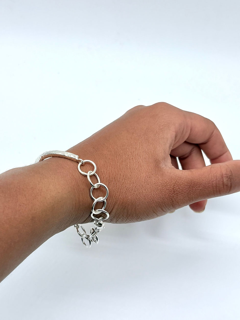 Thumbnail: Hammered Bangle and Chainmaille Bracelet