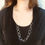Thumbnail: Sterling Silver Full Hammered Ring Necklace