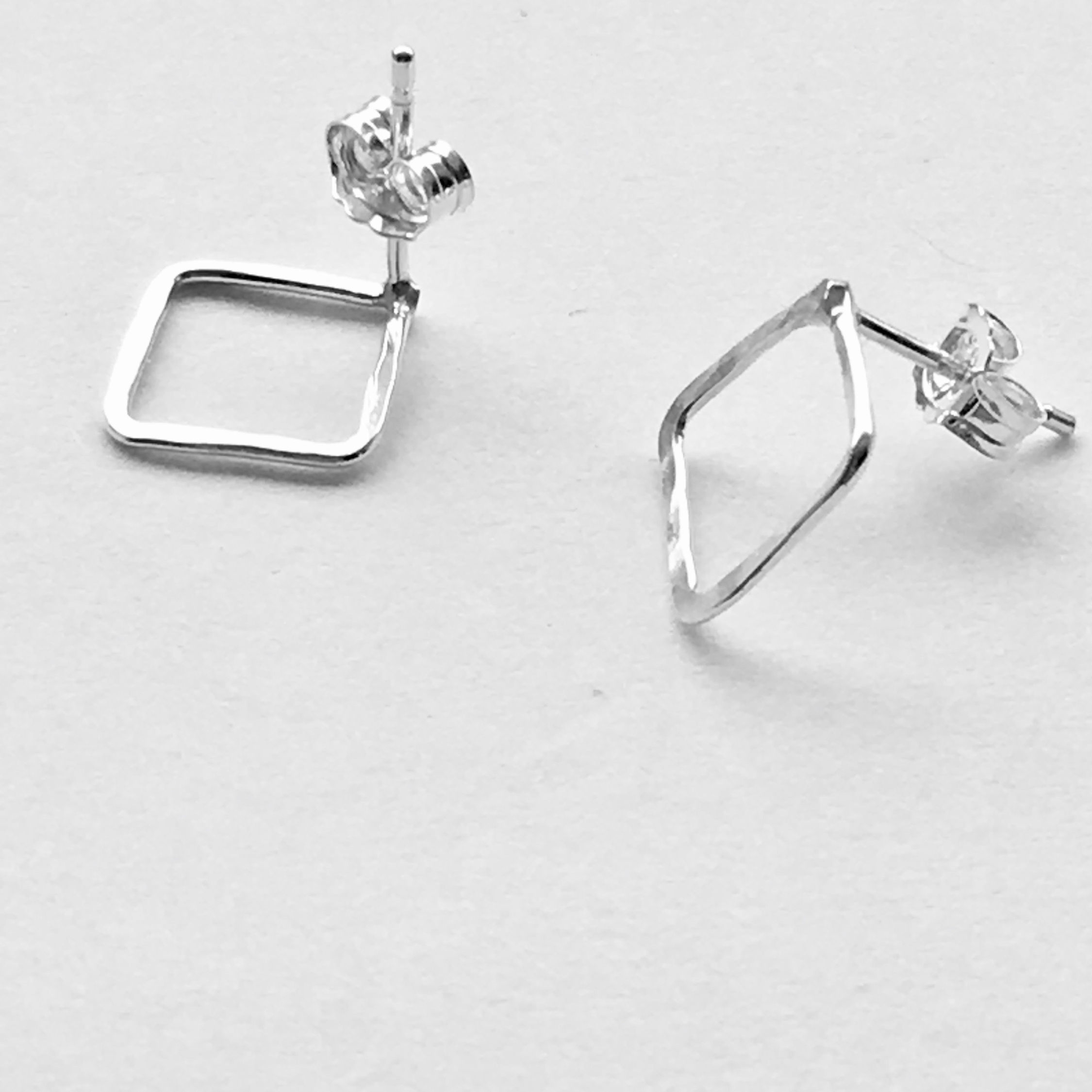 Hammered Diamond Studs