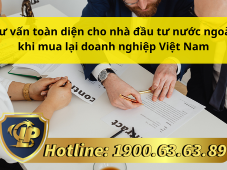 TƯ VẤN TOÀN DIỆN CHO NHÀ ĐẦU TƯ NƯỚC NGOÀI KHI MUA LẠI DOANH NGHIỆP VIỆT NAM