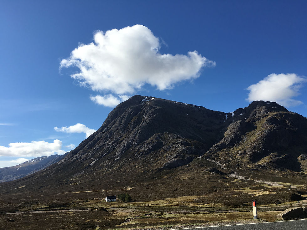 View of the route (L side of hill) and Lagangarbh hut