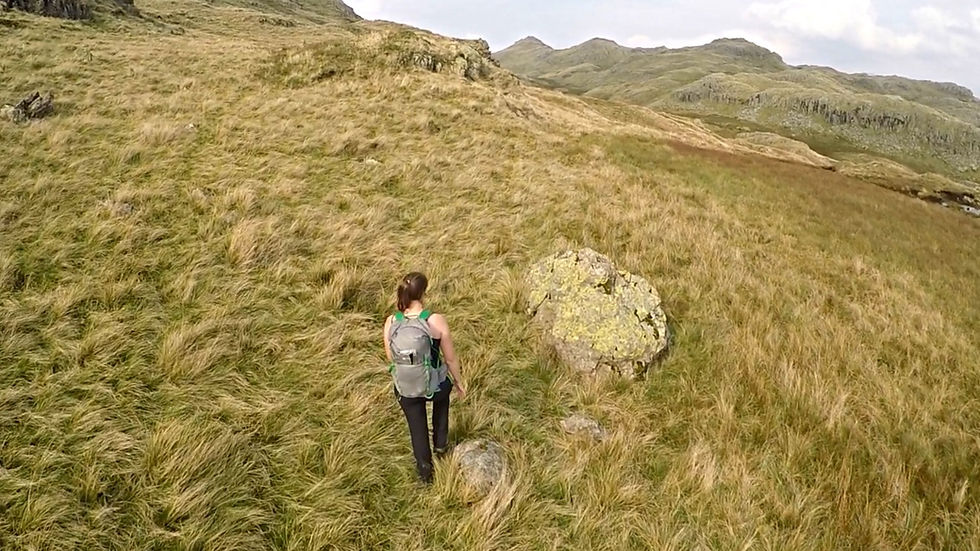 Walking off to the north avoiding cliffs