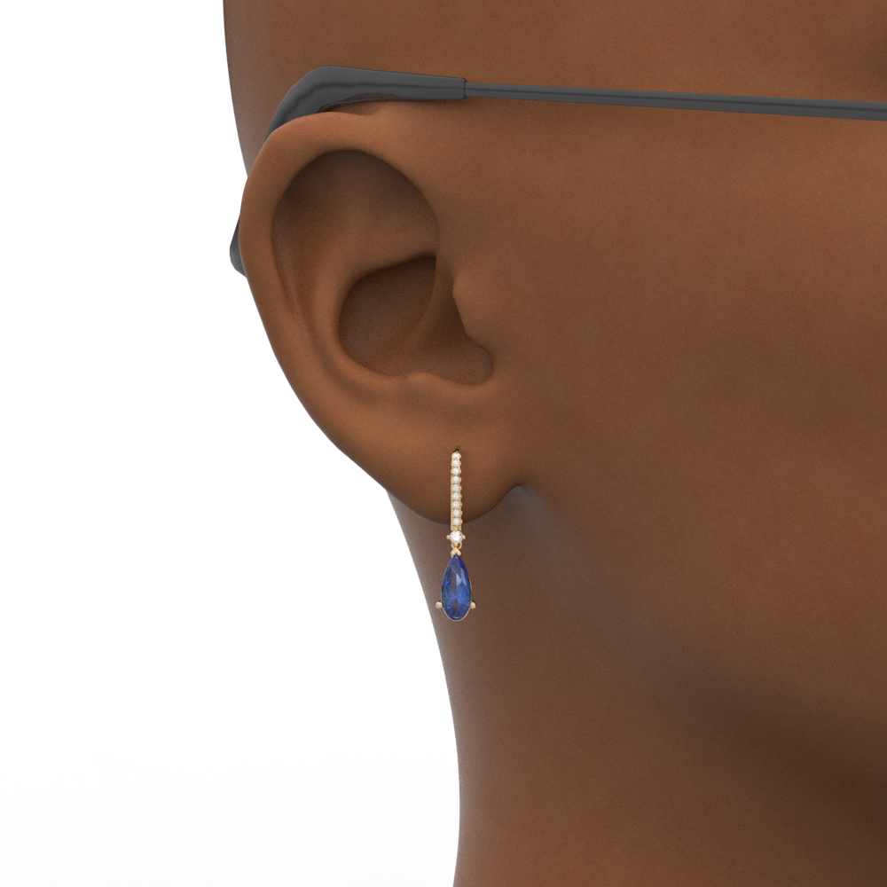 14KY PEAR SHAPED DANGLE EARRING