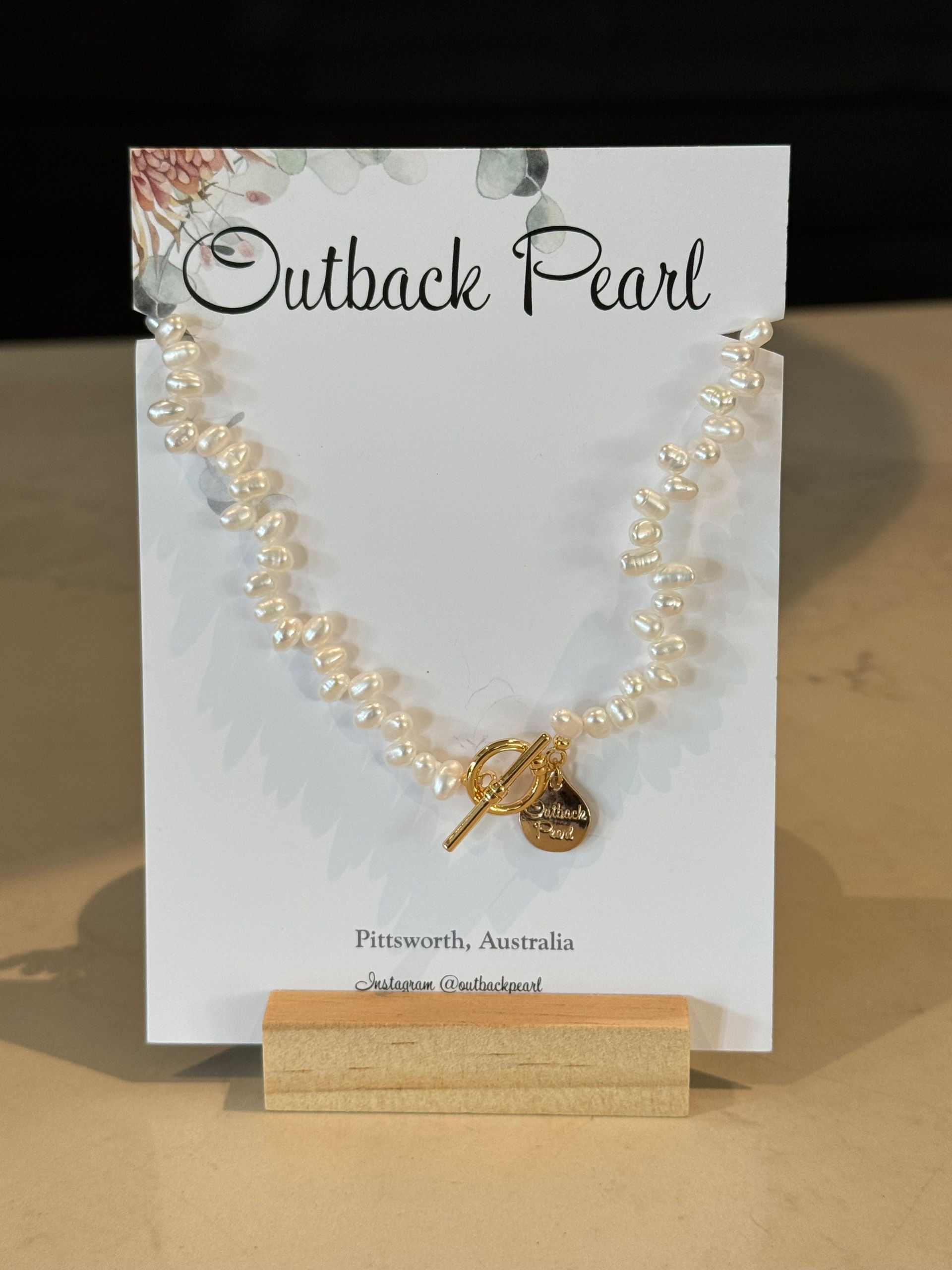 Offset Pearl Necklace