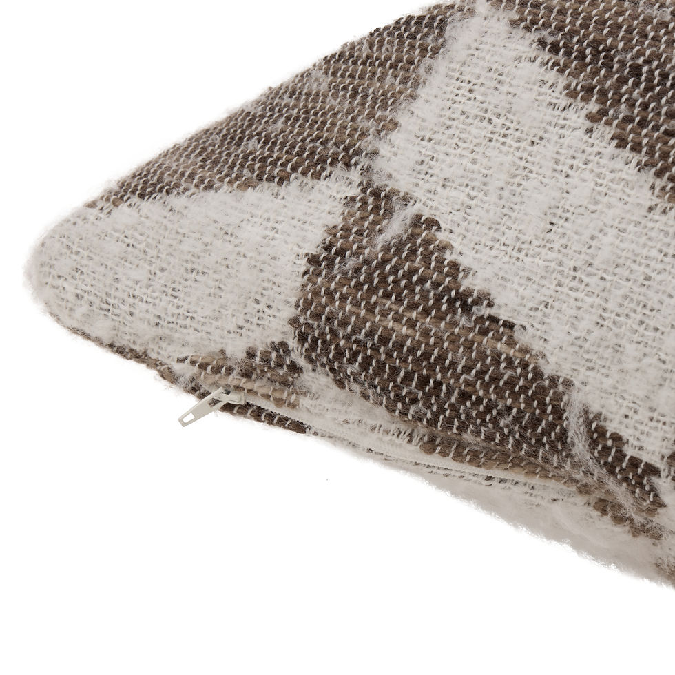 Thumbnail: Kaden European Cushion Taupe & White