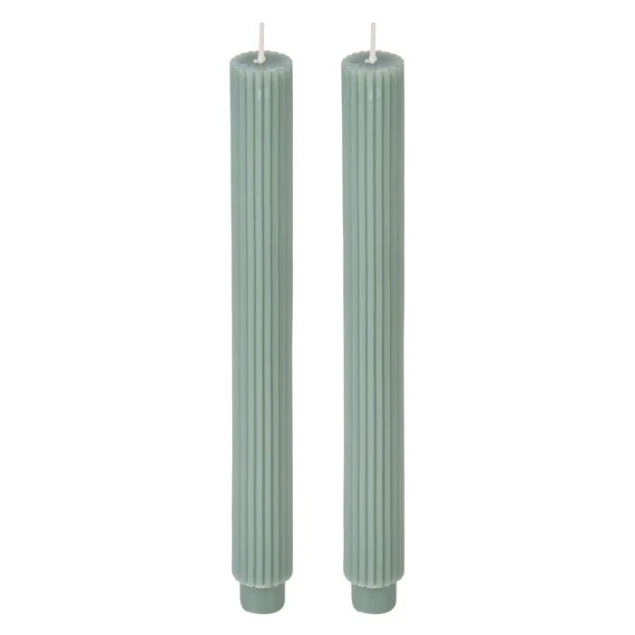 Roma Dinner Candle - 2PCS Set – 26cm Green