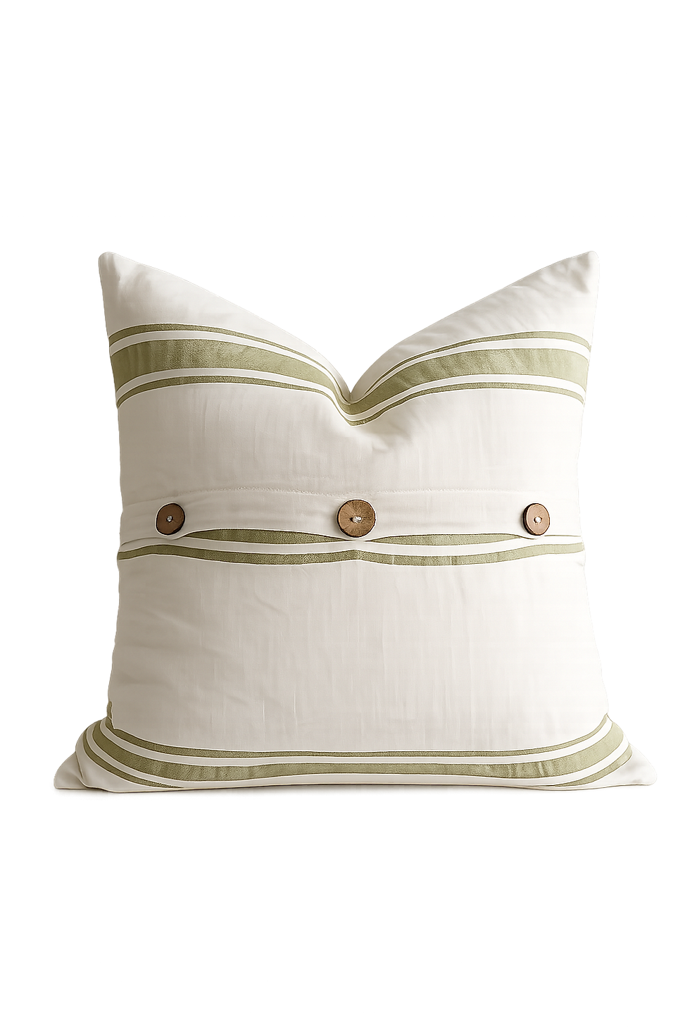 Thumbnail: Pure French Linen Cushion Cover - Vintage Stripe - Olive