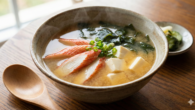 Sup miso Jepang yang ringan dan menenangkan dibuat dengan Japanese Crab Stick dan tahu lembut bagaikan sutra. Sup sederhana namun beraroma ini sangat cocok sebagai hidangan pembuka atau pendamping yang menenangkan untuk berbagai jenis hidangan. Bahan-bahan 2 Seafoodking Japanese Crab Stick, potong kecil-kecil 2 cangkir kaldu dashi 1½ sendok makan pasta miso (disarankan miso putih atau awase) 100 g tahu sutra, potong dadu 1 sdm daun bawang, iris halus Instruksi Panaskan Kaldu Dashi Dalam panci kecil, panaskan kaldu dashi dengan api sedang. Jangan biarkan mendidih. Tambahkan Seafoodking Japanese Crab Stick Tambahkan potongan Seafoodking Japanese Crab Stick ke dalam kaldu dashi dan biarkan mendidih perlahan selama 1-2 menit. Tambahkan Tahu Tambahkan kubus tahu sutra dengan hati-hati dan panaskan perlahan agar tidak pecah. Masukkan Pasta Miso Tempatkan pasta miso dalam mangkuk kecil. Tambahkan beberapa sendok makan dashi hangat dan aduk hingga rata. Aduk perlahan campuran miso kembali ke dalam sup. Jangan sampai mendidih setelah menambahkan miso. Selesai dan Sajikan Angkat dari api dan hiasi dengan daun bawang. Sajikan segera.