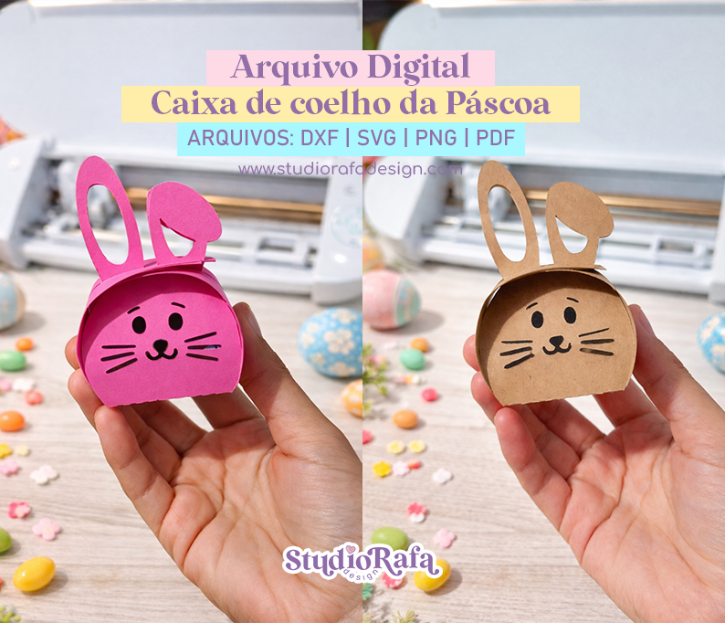 Miniatura: Caixa de coelho da Páscoa SVG #1 (arquivo digital)