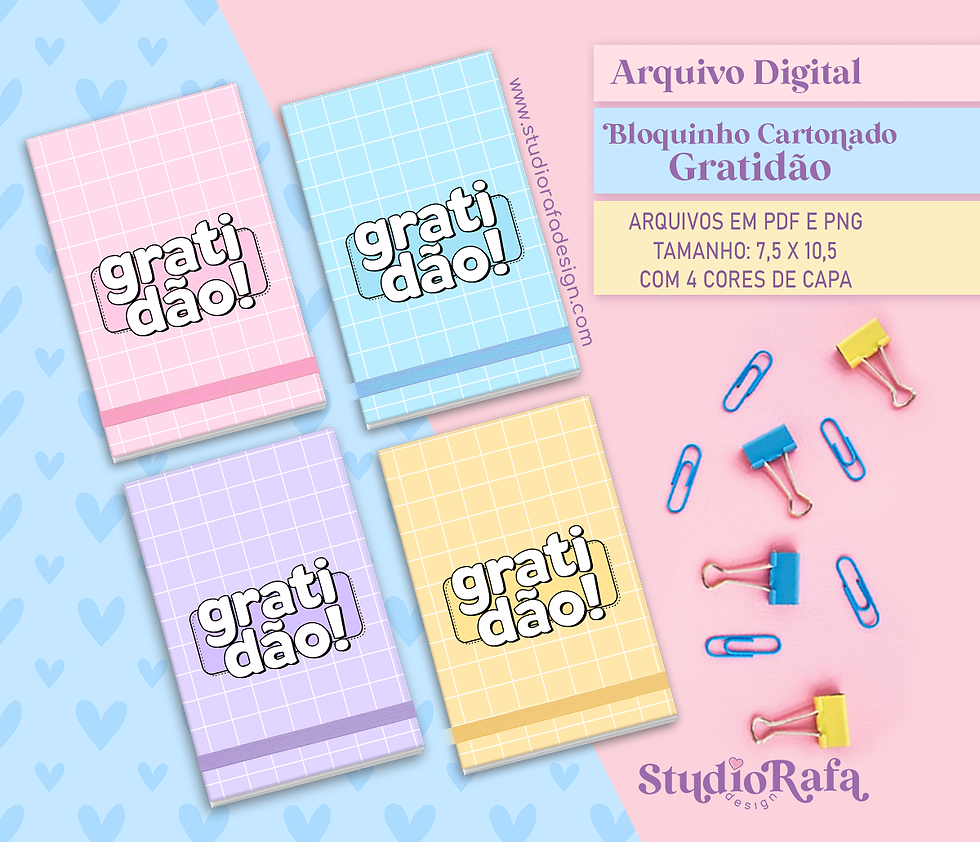 Bloquinho Cartonado Gratidão (arquivo digital)