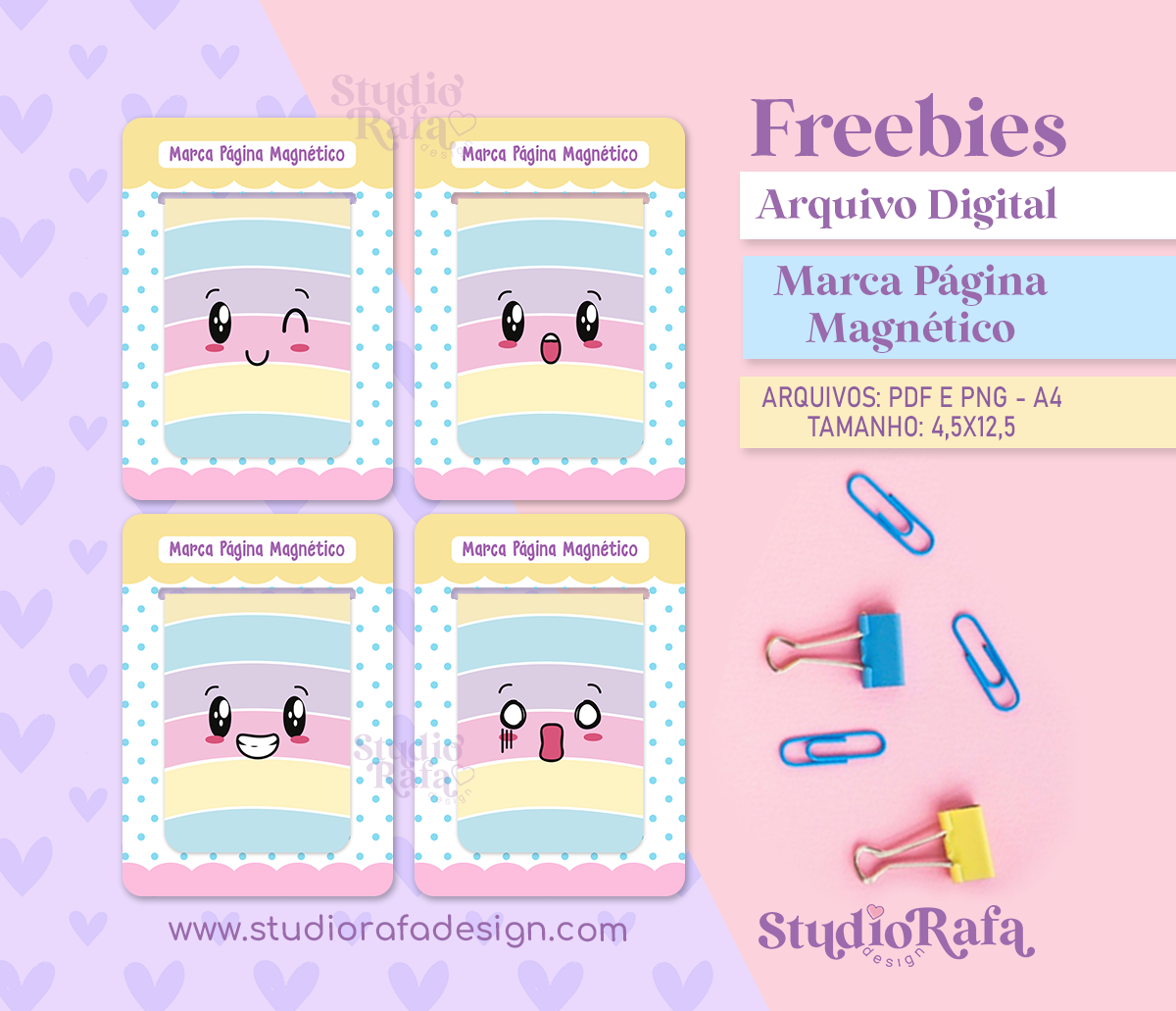 FREEBIES - Marcadores de Páginas Magnéticos (arquivo digital)