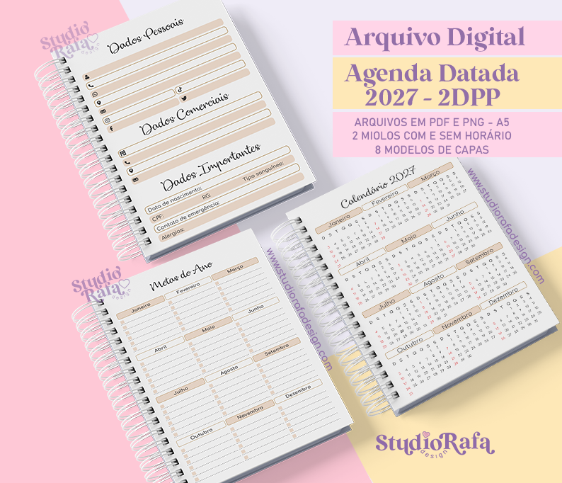 Miniatura: Agenda Datada 2027 Caramelo  - 2DPP (arquivo digital)