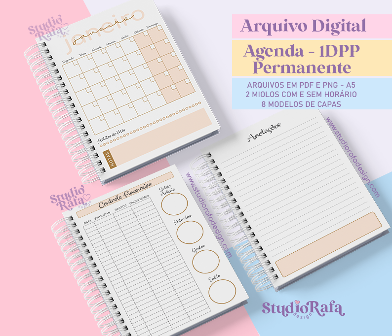 Miniatura: Agenda Permanente Caramelo  - 1DPP (arquivo digital)