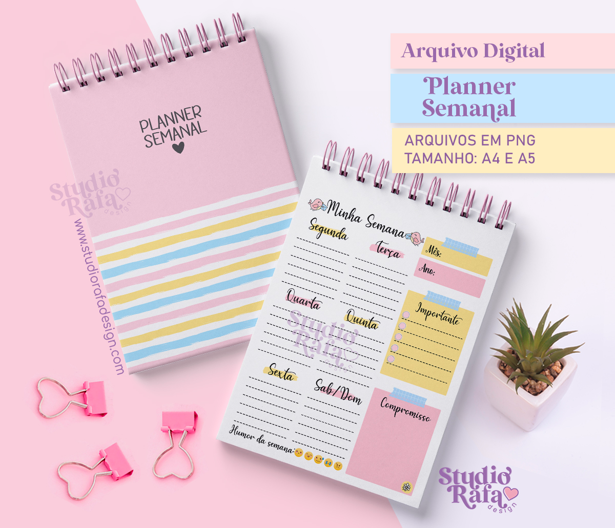 Planner Semanal Candy Colors #2 (arquivo digital)