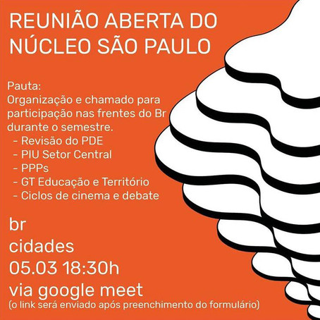 Reunião Aberta BrCidades SP