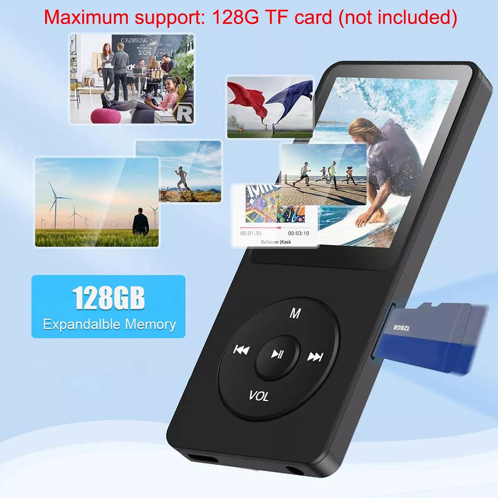 Thumbnail: Wireless BT Bluetooth 5.0 MP4 MP3 Player Built-in Lithium Battery HiFi Lossless 