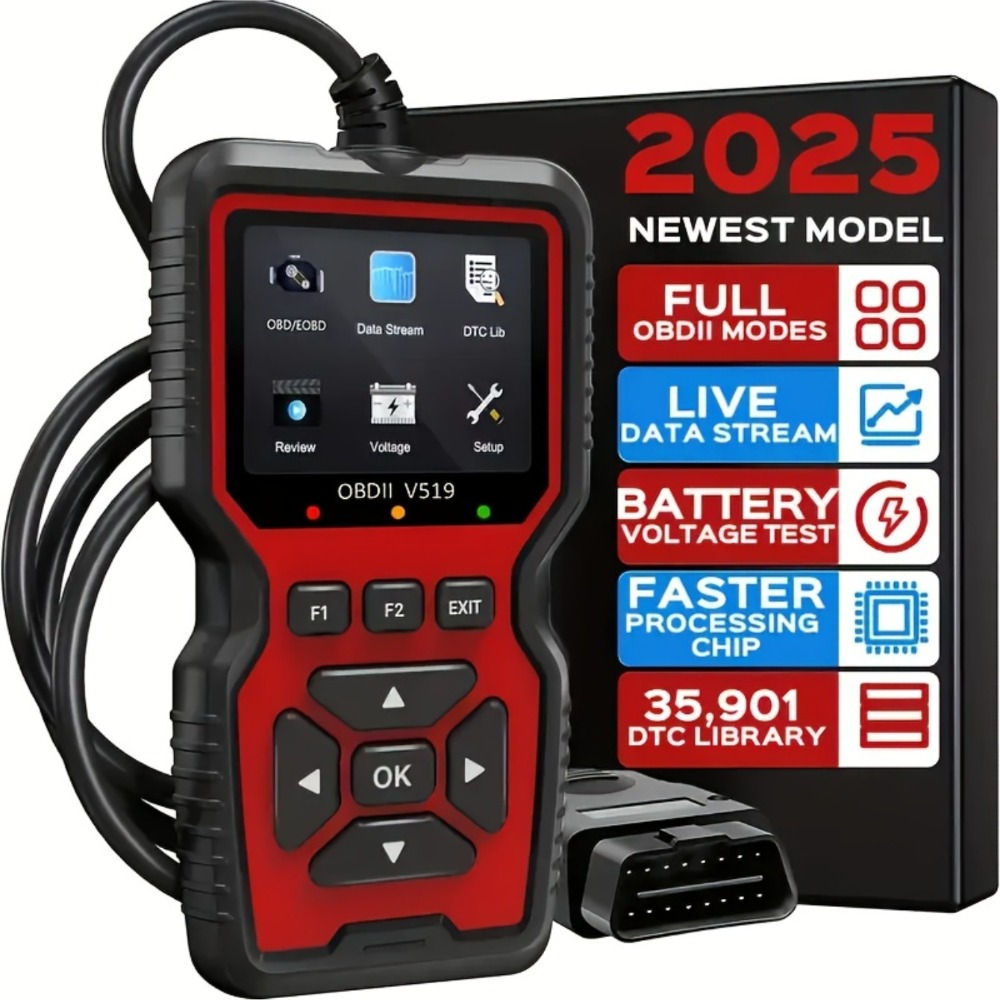 Check Engine System ​V519 Battery Tester Car OBD2 Code Reader OBD II EOBD Scan