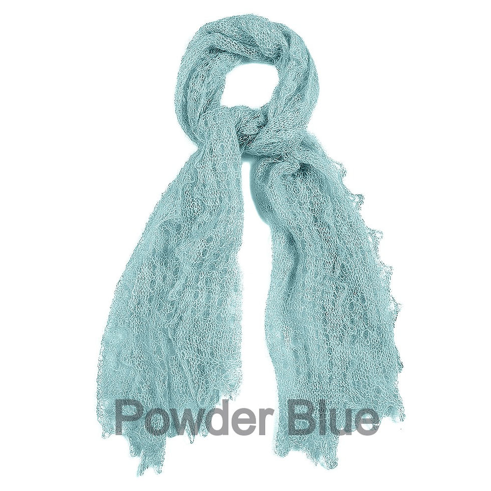 Thumbnail: Turquoise and Blues, Hand knitted Scarf, Lace Scarf, Orenburg Wool a