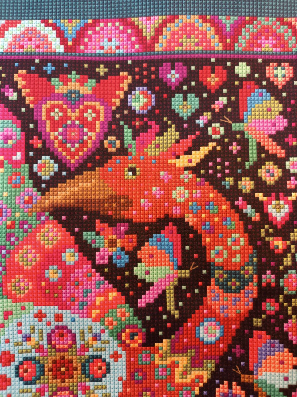 Thumbnail: Mexican Bird Fiesta, Velvet Cushion Kit, Animal Fayre Designs 
