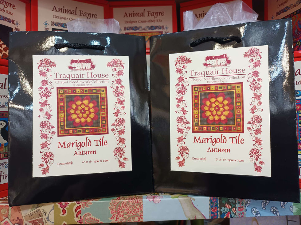 Thumbnail: Autumn Marigold Tile Tapestry Kit,  Small Cushion,  Picture,  Bag Front 