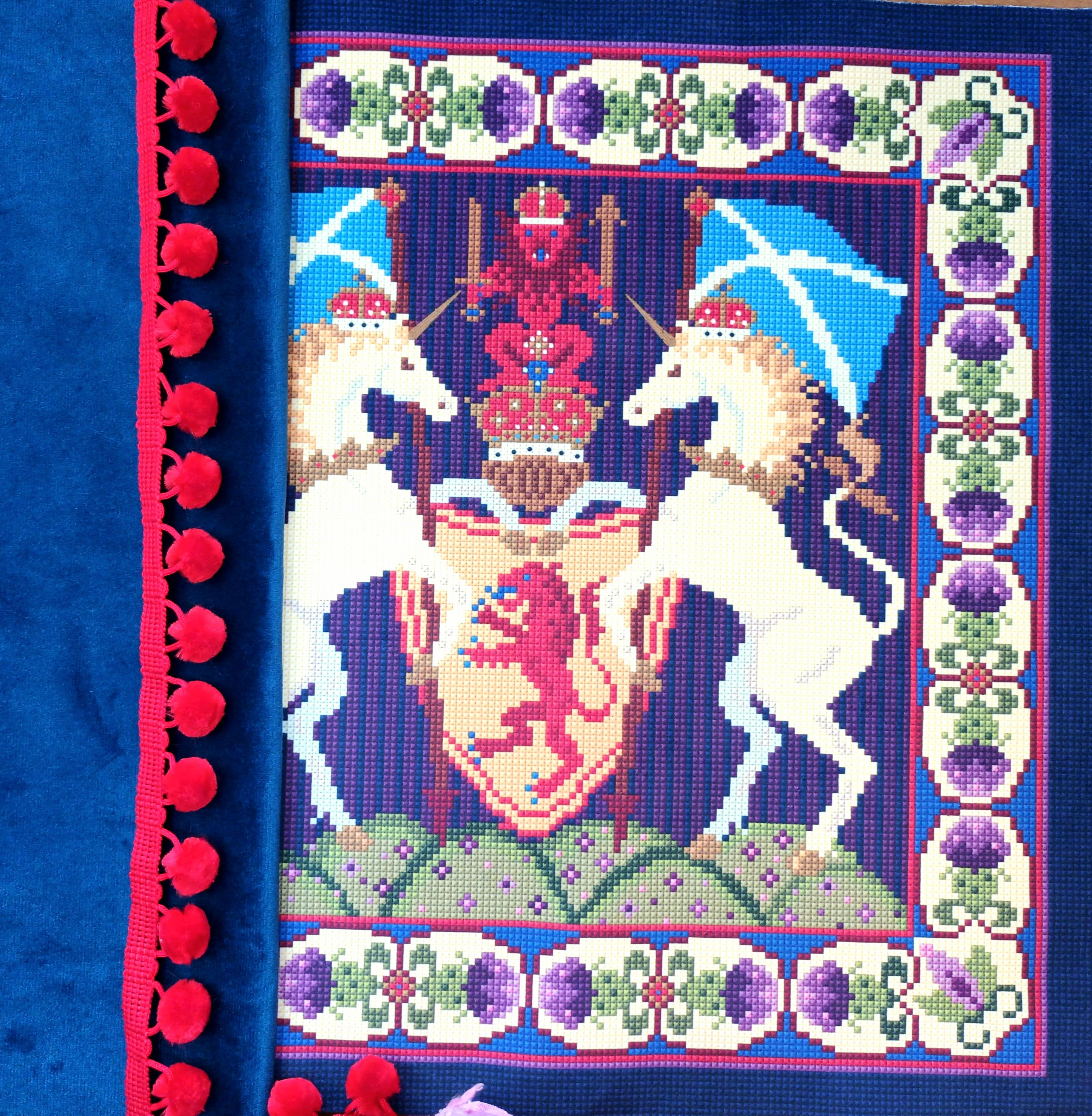 Scottish Coat of Arms Velvet Cushion Kit, Animal Fayre Designs