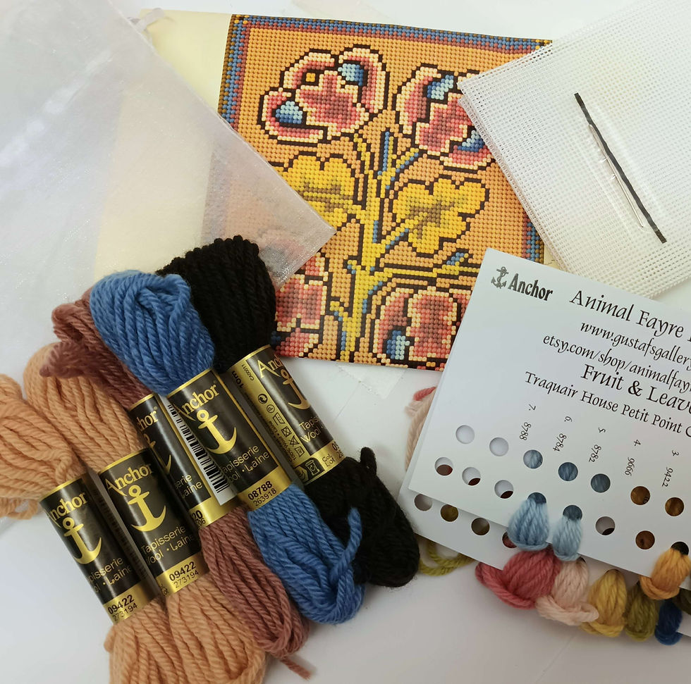 Thumbnail: Fruit and Leaves Petit Point Tapestry Kit,  Traquair House 