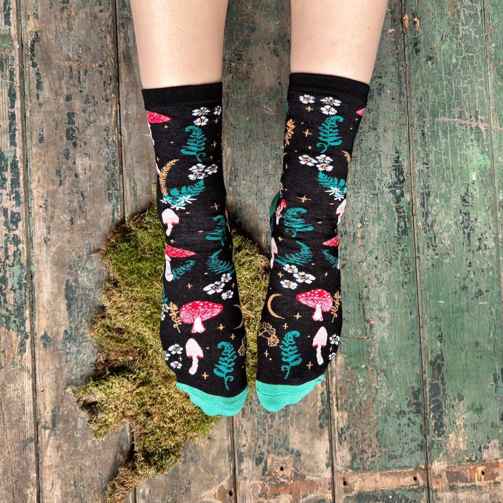 Woodland Toadstool Socks, Part of the Forage Collection by the House of Disaster