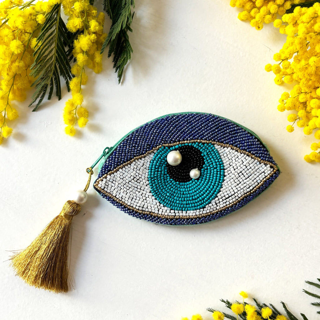 Glimmer Collection,  Beaded Velvet Eye Purse, House of Disaster 