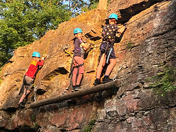 Three people on a Via Ferrata