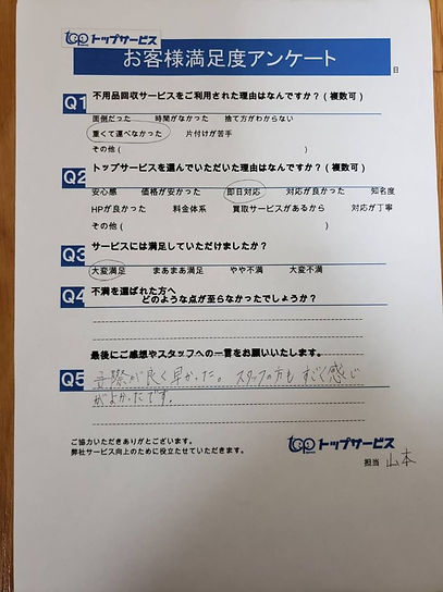 不用品回収 トップサービス 広島口コミ 広島市　即日対応