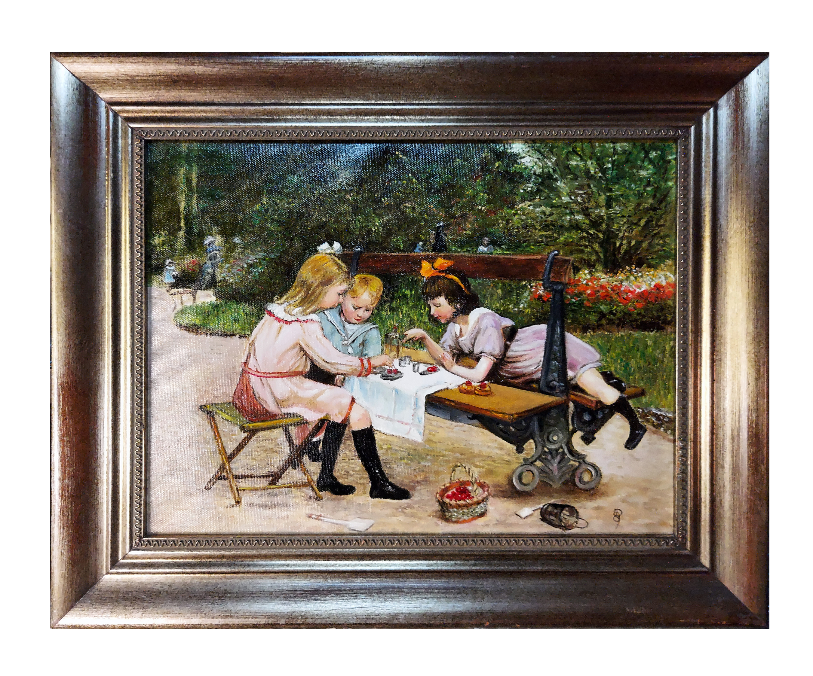 French setting, children enjoying a picnic