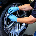 Auto detailing tire clean and shined