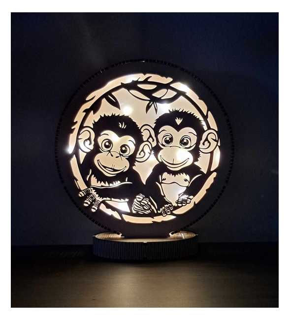 Lanterne ronde : Singes