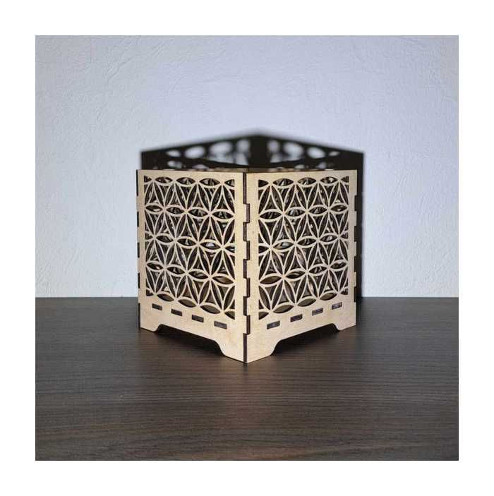 Photophore carré : Fleur de vie