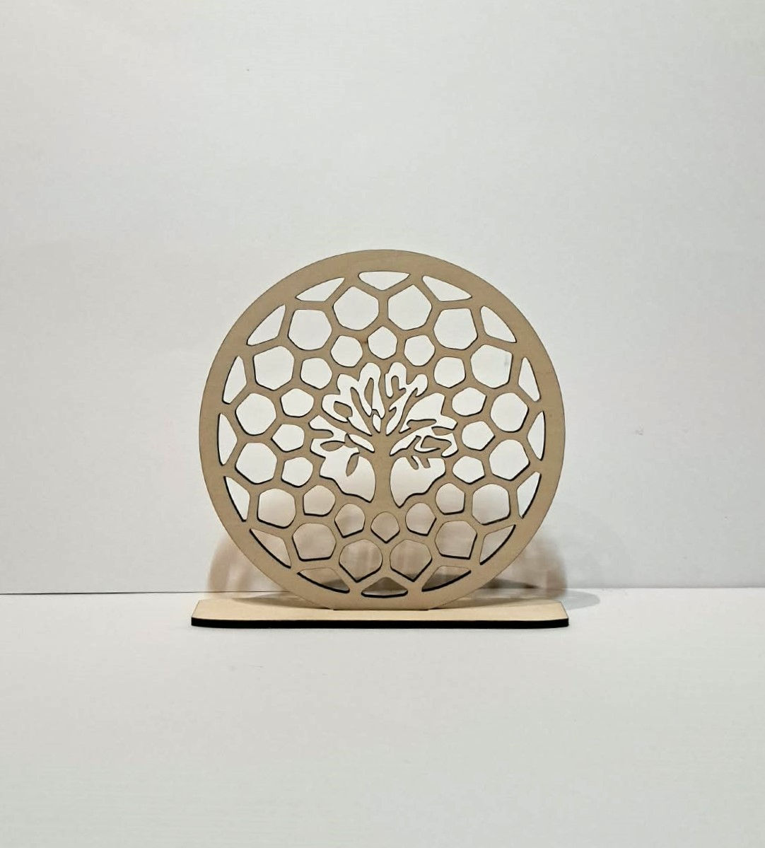 Décoration en bois Arbre de Vie – Motif géométrique