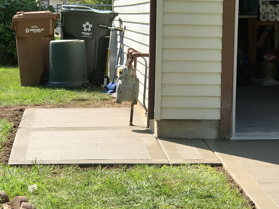 concrete on side of home