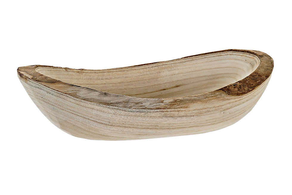 Thumbnail: CENTERPIECE/BOWL/TRAY in PAULOWNIA WOOD  (NATURAL/ DARK BROWN)