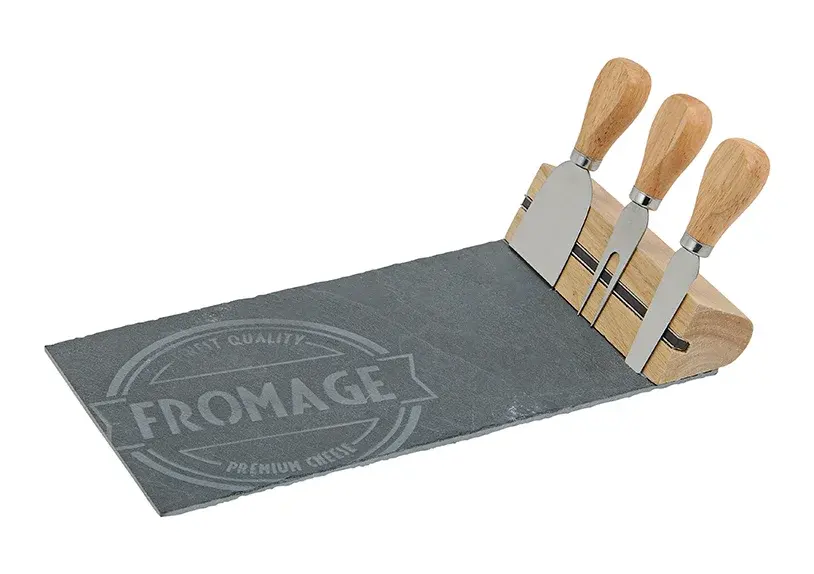 CHEESEBOARD WITH 3 CULTERY, SLATE  + MAGNET
