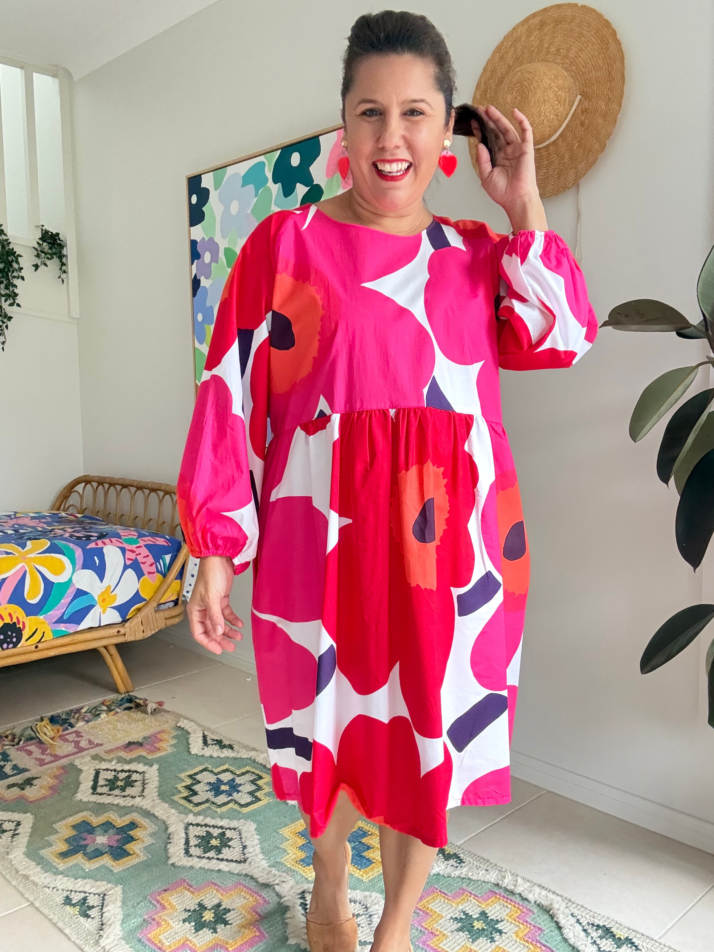 Ready Made Maxi Poppies Smock Dress