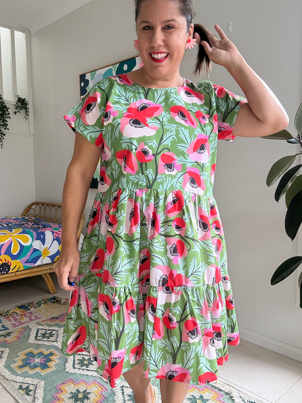 Thumbnail: Ready Made Poppy Meadow Smock Dress
