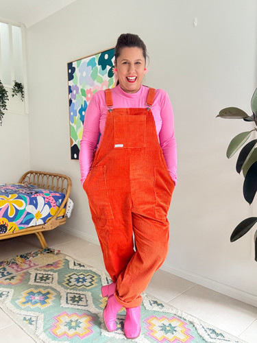 burnt orange corduroy overall dress Frayed Corduroy Overall Dress - Burnt Orange