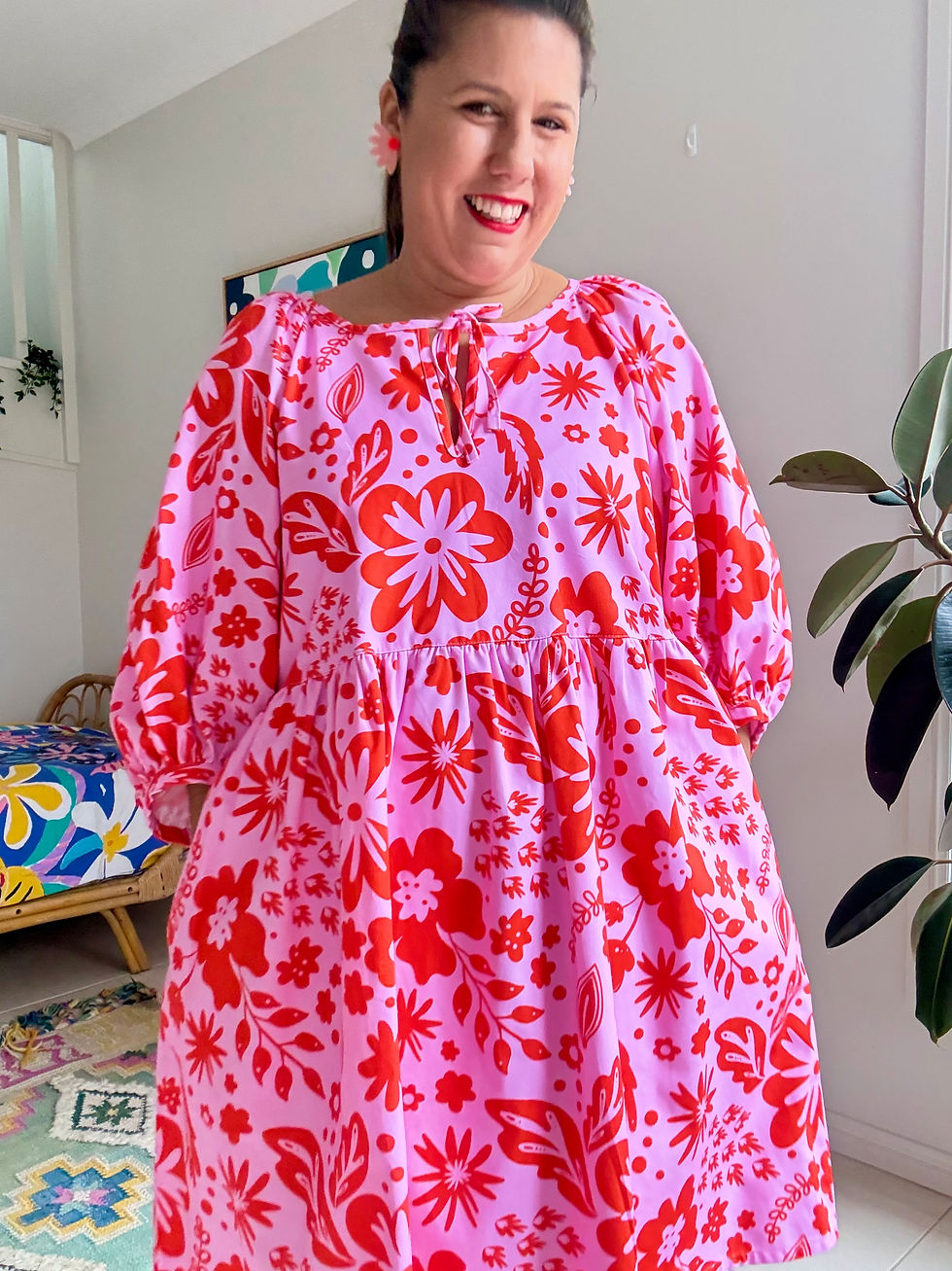 Thumbnail: Ready Made Desert Wildflowers Smock Dress