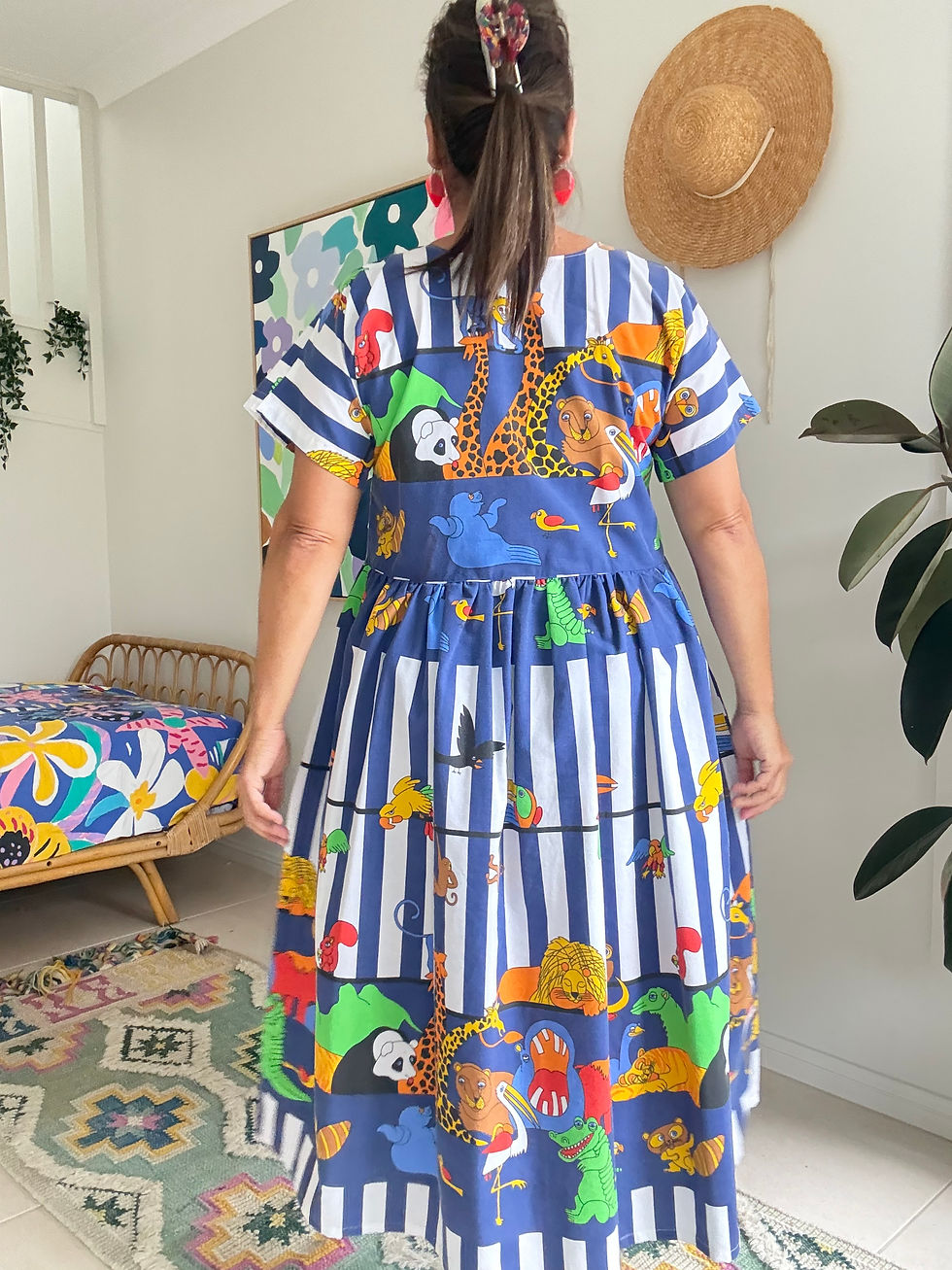 Thumbnail: Ready Made Zoo Parade Smock Dress
