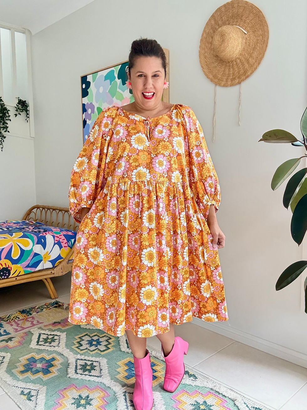 Thumbnail: Ready Made Flower Child Smock Dress.