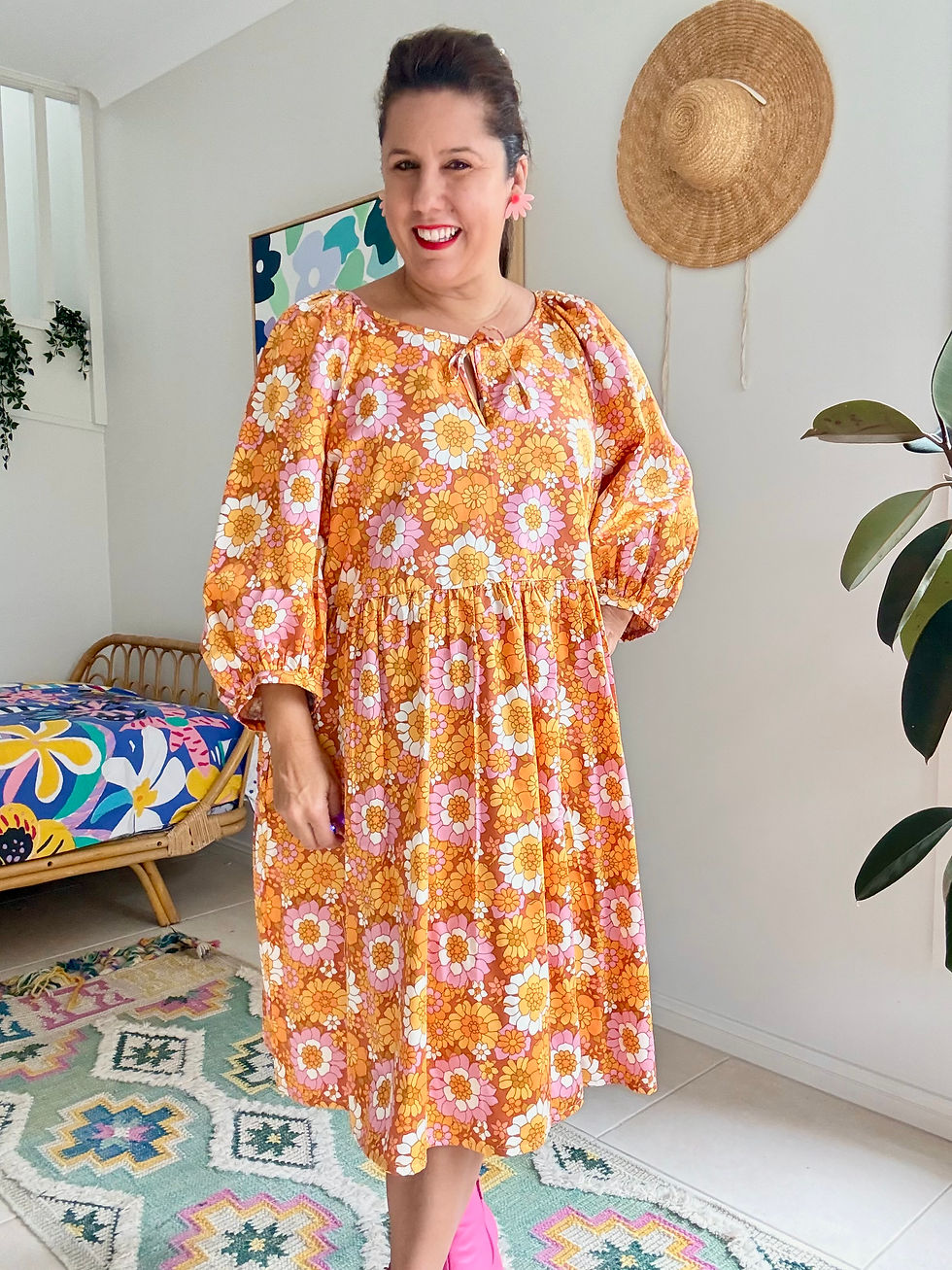 Thumbnail: Ready Made Flower Child Smock Dress.