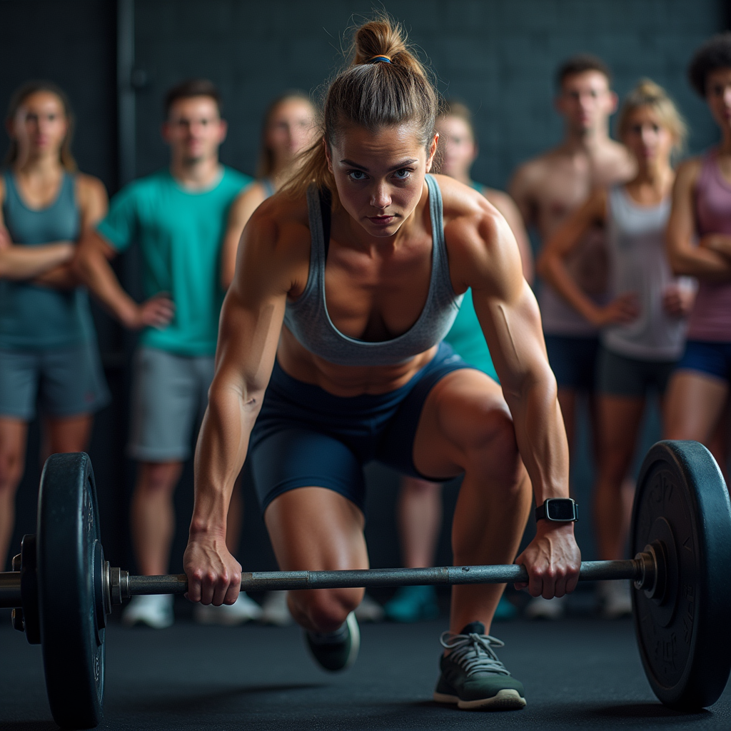 Groupe de CrossFit à l'entraînement
