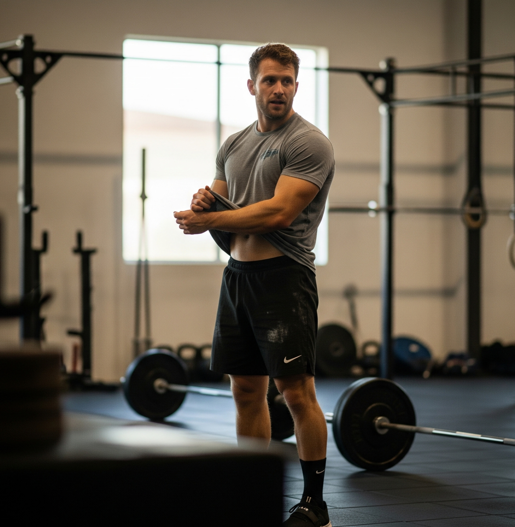 Entraînement CrossFit avec barre