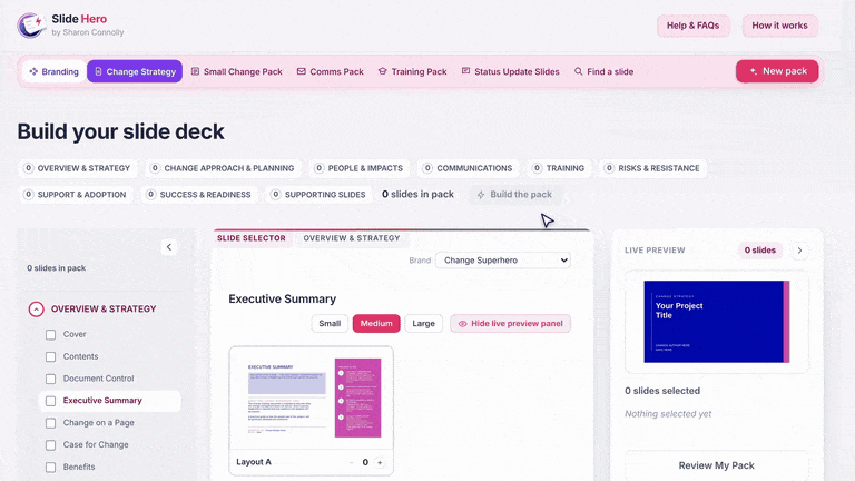 Finding slides in SlideHero
