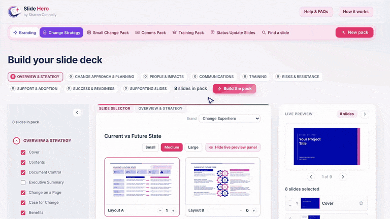 Instant project updates in SlideHere