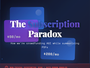 The subscription paradox image with monthly payment cards. 